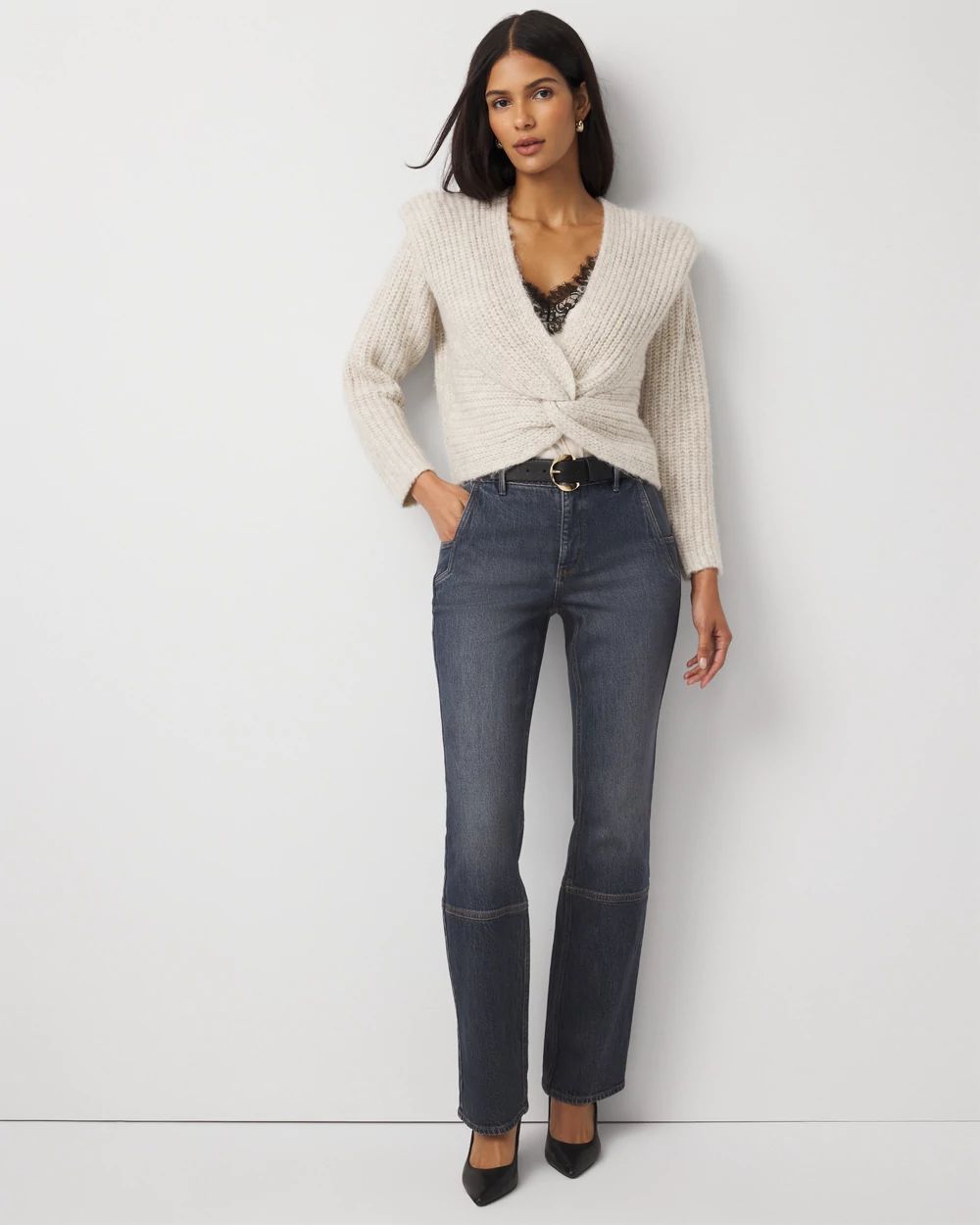 Zip Hem High Rise Bootcut Jean | White House Black Market